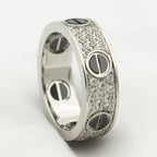 CARTIER LOVE RING 5.5MM DIAMONDS PAVED CERAMIC