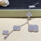 VCA CLOVER 6 MOTIFS SILVER DIAMOND BRACELET