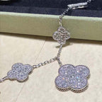 VCA CLOVER 6 MOTIFS SILVER DIAMOND BRACELET
