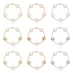 VCA CLOVER WHITE PEARL MOP 5 MOTIF BRACELET COLLECTION