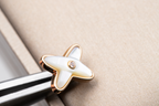 CHAUMET JEUX DE WHITE MOP ROSE GOLD DIAMOND EARRINGS