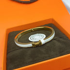 HERMES CLASSIC HM CLIC WHITE 8MM ENAMEL BRACELET