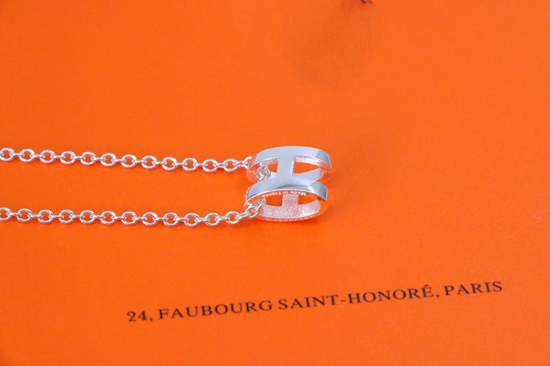 HERMES HM NECKLACE H LETTER OVAL SERIES