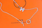 HERMES HM NECKLACE H LETTER OVAL SERIES