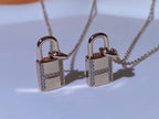 HERMES HM ADVANCED NICHE LOCK HEAD NECKLACE DIAMONDS