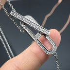 HERMES HM NECKLACE PLATINUM ROSE GOLD DIAMOND