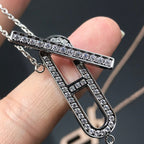 HERMES HM NECKLACE PLATINUM ROSE GOLD DIAMOND