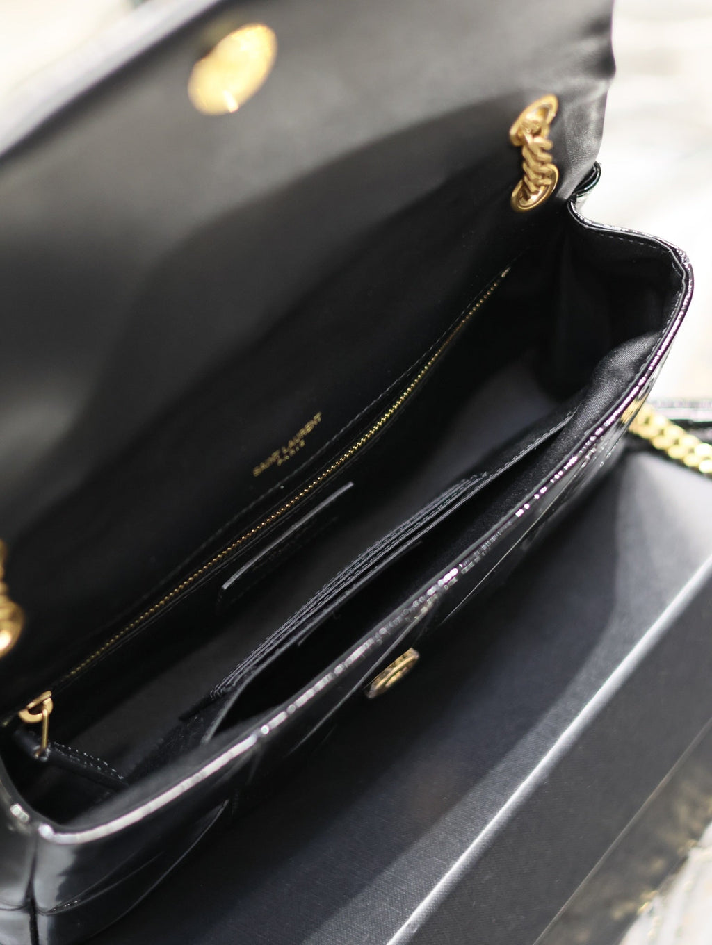 ysl-jaime-patent-black-bag-25x15x7-5cm Crossbody