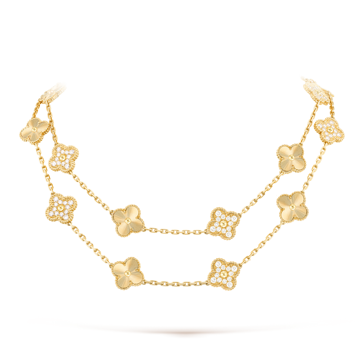 VCA CLOVER 20 MOTIFS LASER DIAMOND NECKLACE