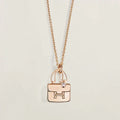 HERMES AMULETTE PEDANT ROSE GOLD NECKLACE