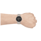 Armani Exchange Cayde AX2714 Men's Chronograph – Black Dial with Silver Mesh Stainless Steel Strap