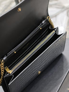 ysl-kate-croc-embossed-black-gold-hardware-23x14x3cm Crossbody