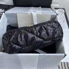 chanel-19-sequin-flap-bag-black Crossbody