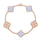 VCA CLOVER 5 MOTIF PURPLE CHALCEDONY BRACELET COLLECTION
