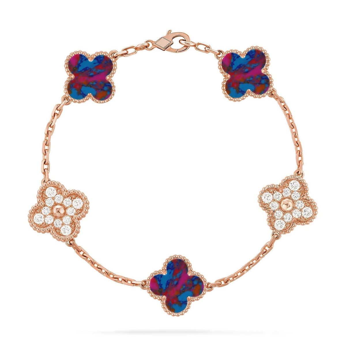 VCA CLOVER 5 MOTIF COLOR GEMSTONES BRACELET COLLECTION
