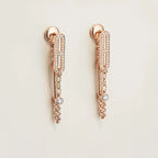 HERMES CHAINE CHAOS DIAMOND DROP EARRINGS