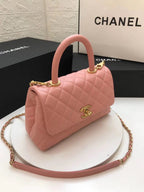 chanel-coco-handle-gold-caviar-pink-24-cm Handle