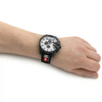 Diesel DZ4512 Mega Chief Chronograph Men's Watch – Silver Dial & Black Leather Strap
