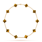 VCA CLOVER 10 MOTIFS TIGER EYE NECKLACE