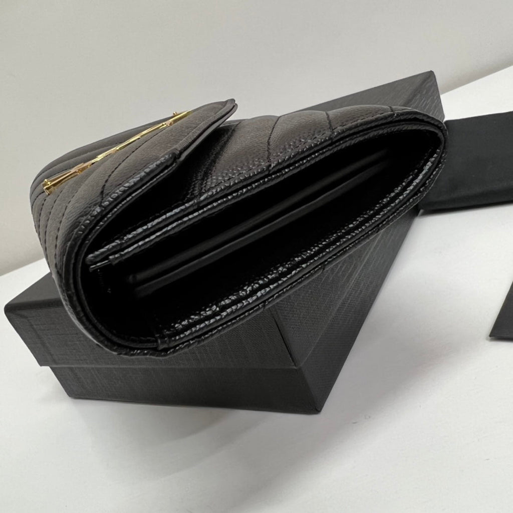 ysl-long-wallet-black-leather-gold-tone-10769-19cm Handle