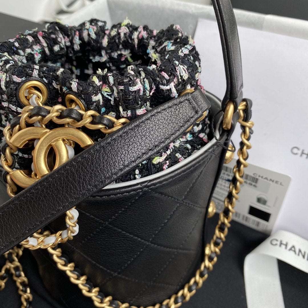 chanel-2020-tweed-soul-bucket-bag-black-copy Crossbody