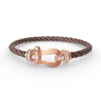 FRED FORCE LARGE HORSESHOE HALF DIAMOND BRACELET ROSE GOLD