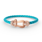 FRED FORCE LARGE HORSESHOE HALF DIAMOND BRACELET ROSE GOLD