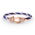 FRED FORCE LARGE HORSESHOE HALF DIAMOND BRACELET ROSE GOLD