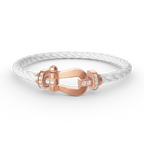 FRED FORCE LARGE HORSESHOE HALF DIAMOND BRACELET ROSE GOLD