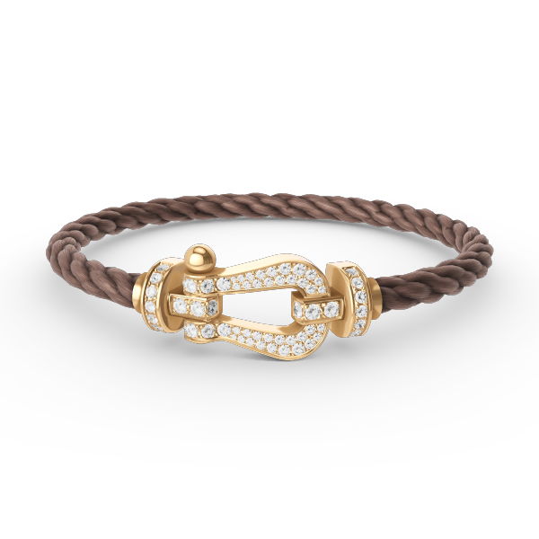 FRED FORCE LARGE HORSESHOE FULL DIAMOND BRACELET GOLD