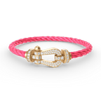 FRED FORCE LARGE HORSESHOE FULL DIAMOND BRACELET GOLD
