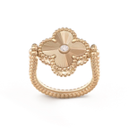 VCA CLOVER RIVERSIBLE PINK GOLD RING