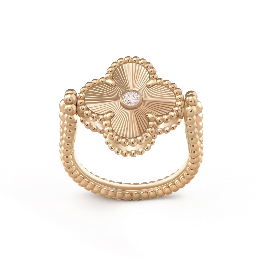 VCA CLOVER RIVERSIBLE ROSE GOLD RING