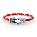 FRED FORCE LARGE HORSESHOE BLACK WHITE DIAMOND BRACELET SILVER