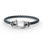 FRED FORCE LARGE HORSESHOE BLACK DIAMOND BRACELET SILVER