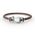 FRED FORCE LARGE HORSESHOE BLACK DIAMOND BRACELET SILVER