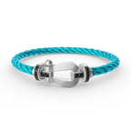 FRED FORCE LARGE HORSESHOE BLACK DIAMOND BRACELET SILVER