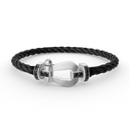 FRED FORCE LARGE HORSESHOE BLACK DIAMOND BRACELET SILVER