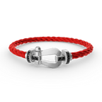 FRED FORCE LARGE HORSESHOE BLACK DIAMOND BRACELET SILVER