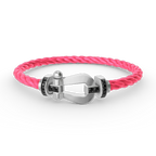 FRED FORCE LARGE HORSESHOE BLACK DIAMOND BRACELET SILVER