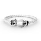 FRED FORCE LARGE HORSESHOE BLACK DIAMOND BRACELET SILVER