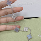 VCA CLOVER 5 MOTIF PURPLE CHALCEDONY BRACELET COLLECTION