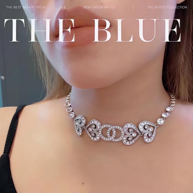 Chanel Heart Diamond Choker Necklaces