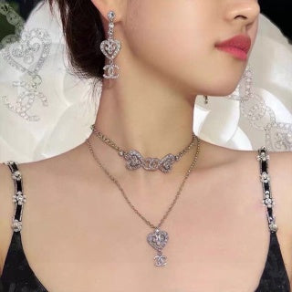 Chanel Bowknot Diamond Choker Necklaces
