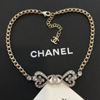 Chanel Bowknot Diamond Choker Necklaces