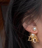 Dior Pink Pearl Earrings