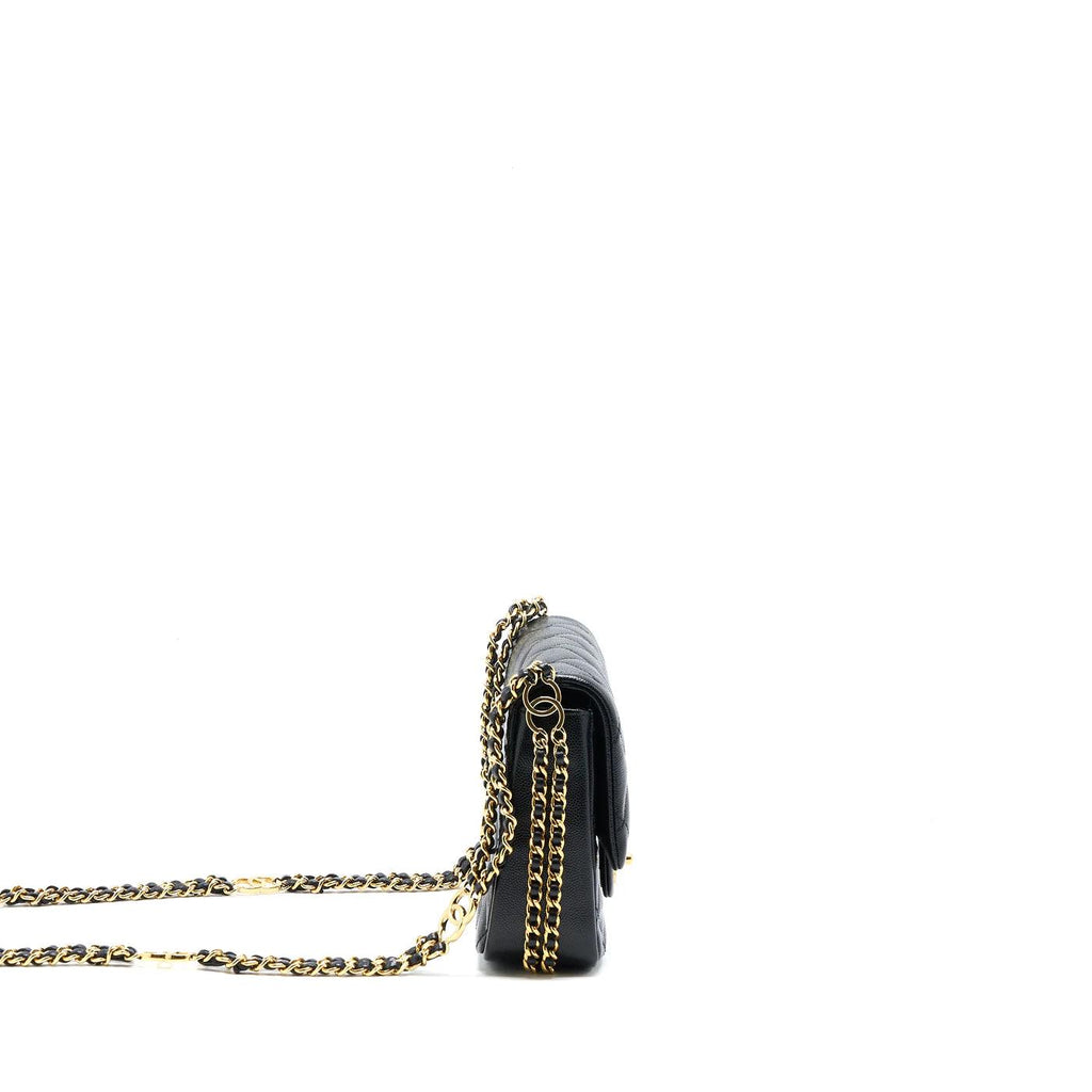 chanel-23c-mini-flap-bag-chain-grained-calfskin-black-copy Shoulder