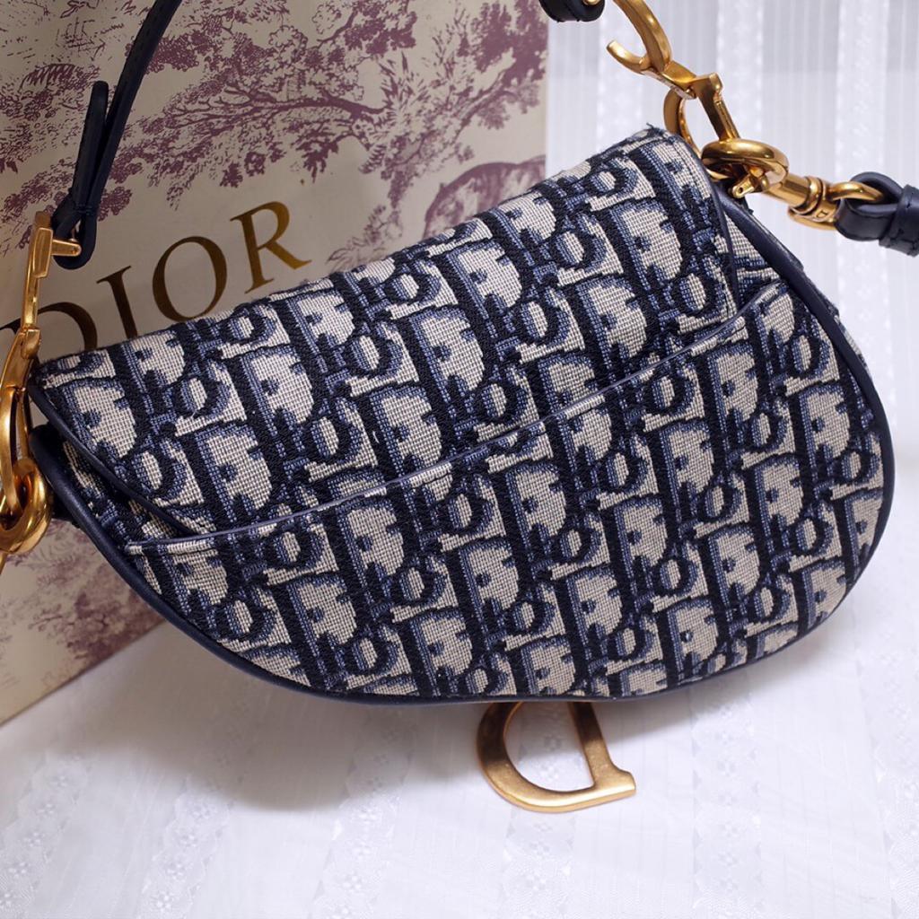 dior-mini-saddle-bag-blue-oblique-jaquard Shoulder
