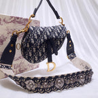 dior-mini-saddle-bag-blue-oblique-jaquard Shoulder