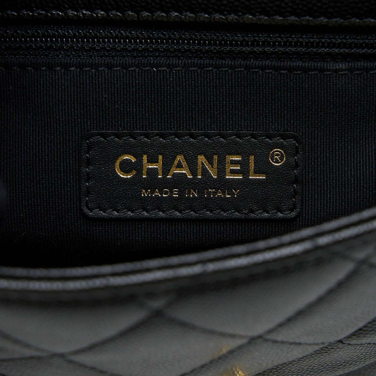 chanel-23c-mini-flap-bag-chain-grained-calfskin-black-copy Shoulder